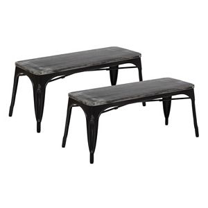 OSP Designs Bristow Distressed Bench 2-piece Set