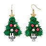 Christmas Tree Tinsel Drop Earrings