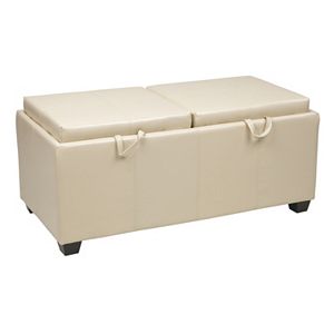 OSP Designs Dual Tray Storage Ottoman