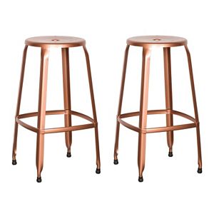 OSP Designs Newark Metal Backless Bar Stool 2-piece Set