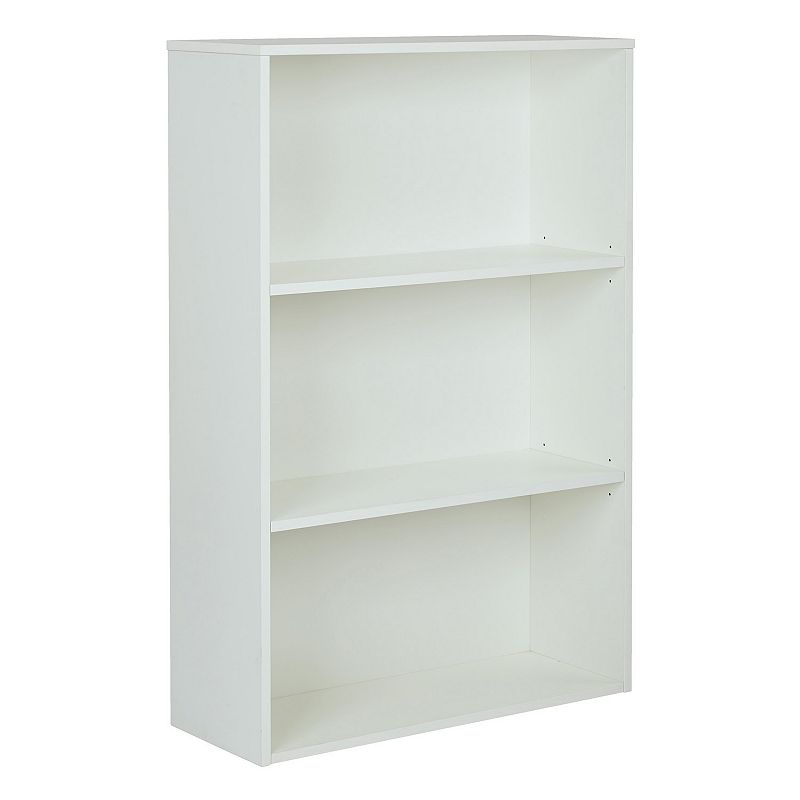 OSP Designs Prado 3-Shelf Bookcase, White
