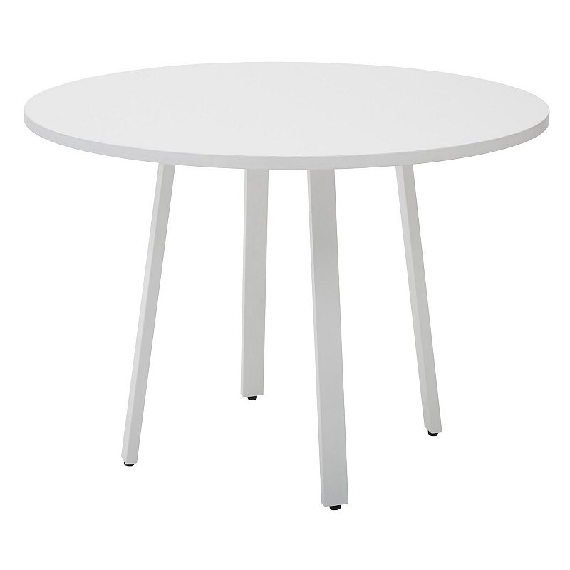 OSP Designs Prado Round Conference Table, White