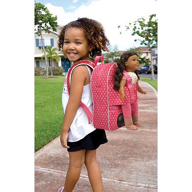 Badger Basket Doll Travel Backpack with Plush Friend Compartment