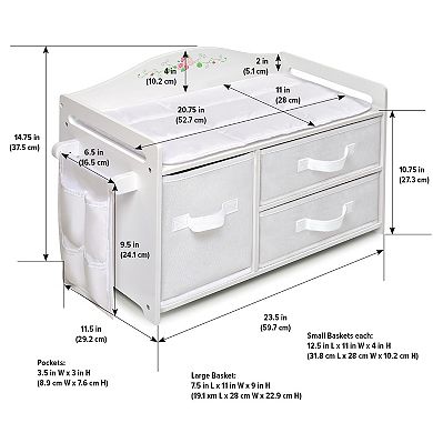 Badger Basket White Rose Doll Care Station