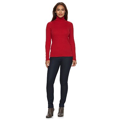 Women's Croft & Barrow® Essential Ribbed Turtleneck Sweater