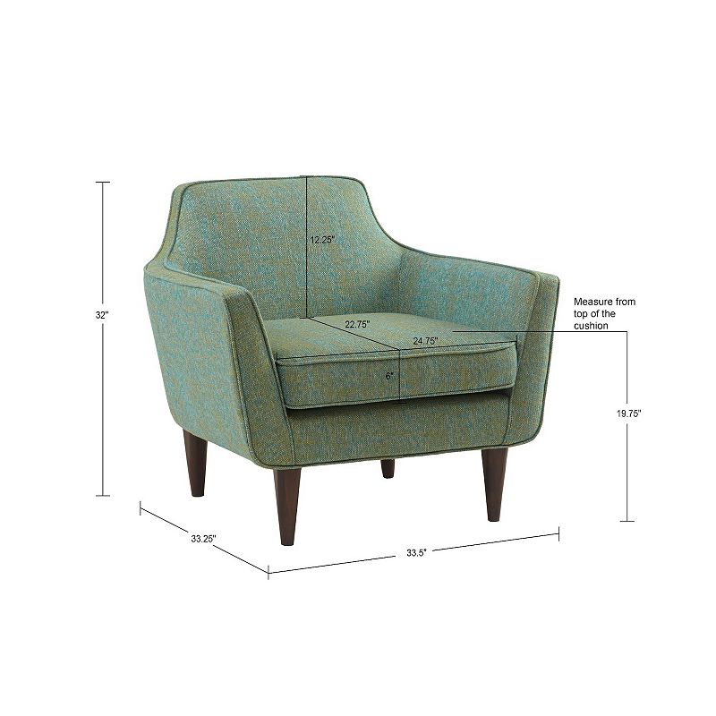 Madison Park Taye Mid-Century Accent Chair, Blue Green