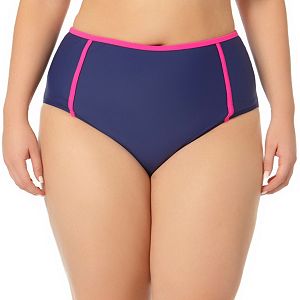 Juniors' Plus Size In Mocean Tummy-Slimmer High-Waisted Bikini Bottoms