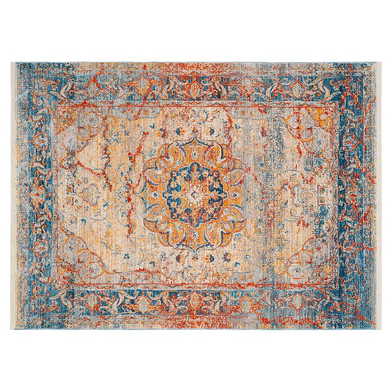 Safavieh Vintage Persian Alexandria Framed Floral Rug, Blue, 2X12 Ft