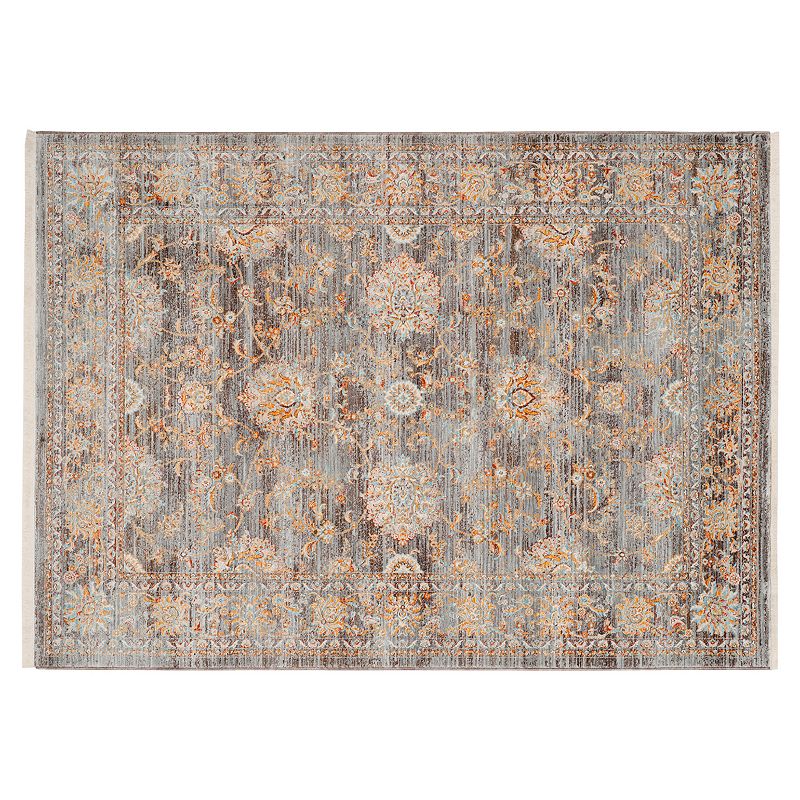 Safavieh Vintage Persian Cynthia Framed Floral Rug, Lt Brown, 5X7.5 Ft