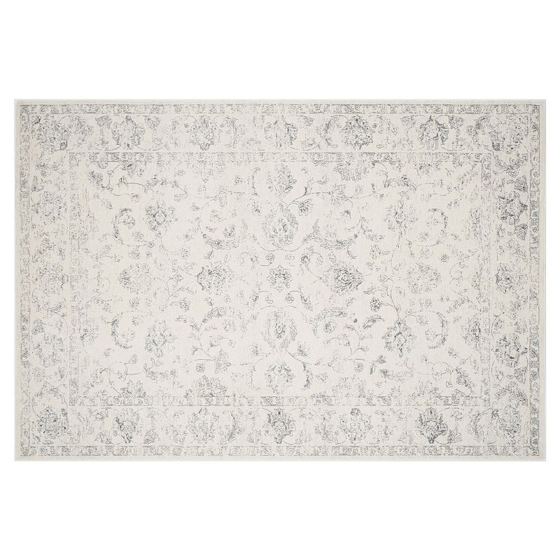 Safavieh Carnegie Sophia Framed Floral Rug, White, 5X7.5 Ft