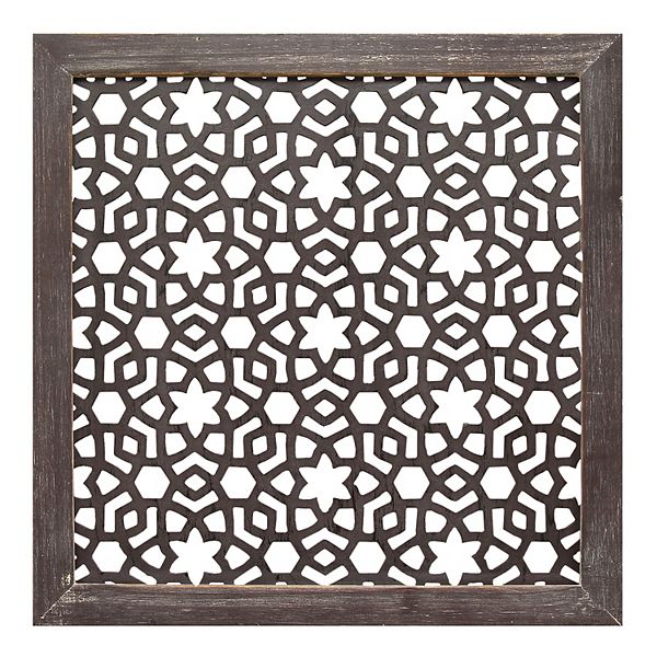Stratton Home Decor Distressed Brown Geometric Wall Decor