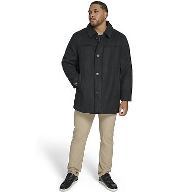 Big & Tall Dockers Wool-Blend Car Coat with Plaid Scarf