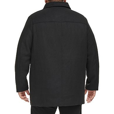 Big & Tall Dockers Wool-Blend Car Coat with Plaid Scarf