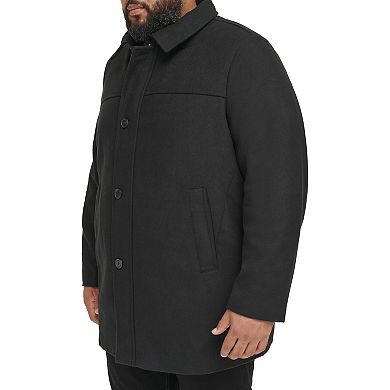 Big & Tall Dockers Wool-Blend Car Coat with Plaid Scarf
