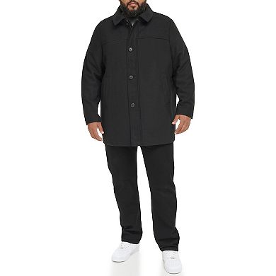 Big & Tall Dockers Wool-Blend Car Coat with Plaid Scarf