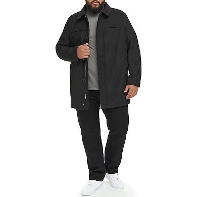 Big & Tall Dockers Wool-Blend Car Coat with Plaid Scarf
