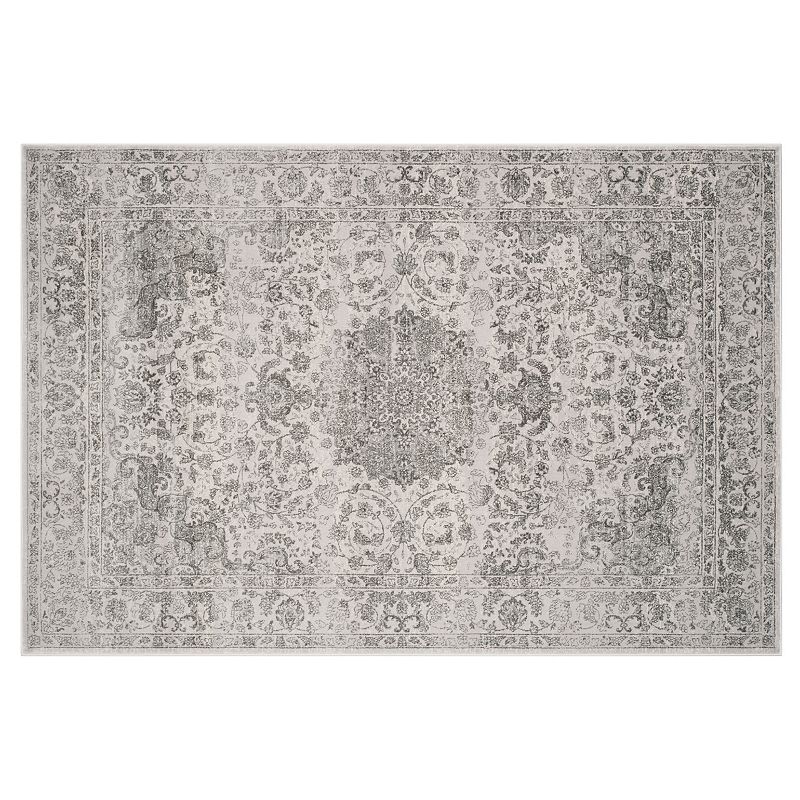 Safavieh Carnegie Victoria Framed Floral Rug, White, 6.5X9 Ft