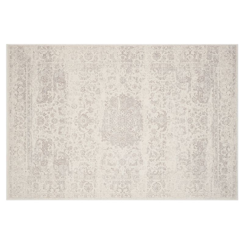 Safavieh Carnegie Victoria Framed Floral Rug, White, 5X7.5 Ft