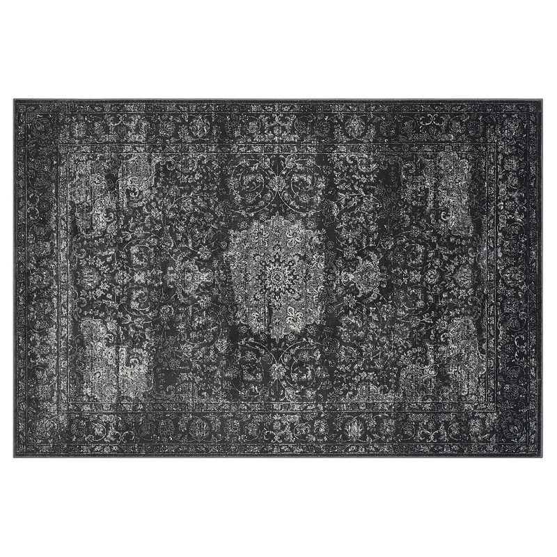 Safavieh Carnegie Victoria Framed Floral Rug, Grey, 2X8 Ft