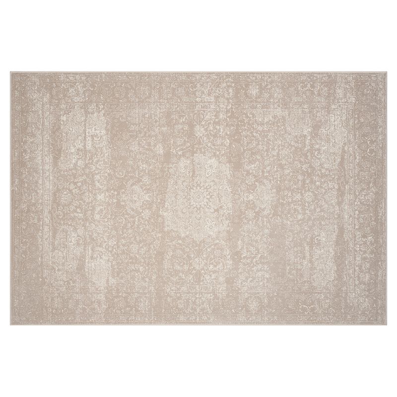 Safavieh Carnegie Victoria Framed Floral Rug, Lt Beige, 5X7.5 Ft