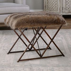 Brannen Faux-Fur Small Bench