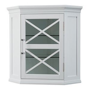 Elegant Home Fashions Wyatt Corner Wall Storage Cabinet