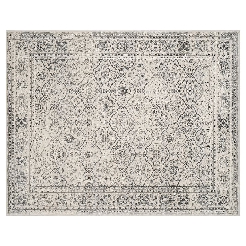 Safavieh Carnegie Mariana Framed Floral Rug, White, 6.5X9 Ft
