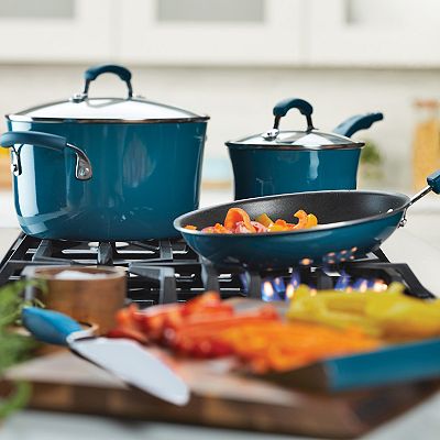 Rachael Ray Classic Brights Hard Enamel Nonstick Cookware Set