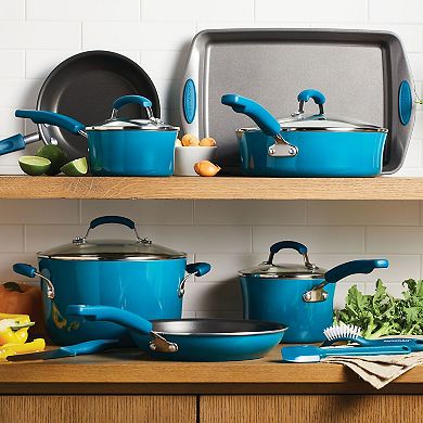 Rachael Ray Classic Brights Hard Enamel Nonstick 14-Piece Cookware Set