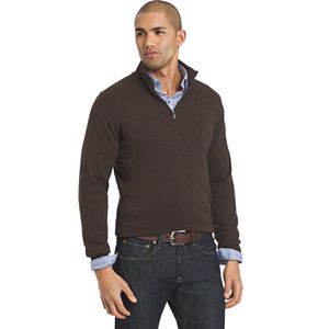 Big & Tall Van Heusen Classic-Fit Fine Gauge Heathered Quarter-Zip Sweater