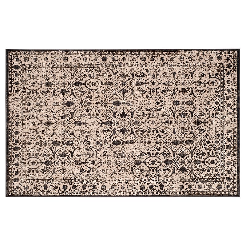 Safavieh Brilliance Gabriella Framed Floral Rug, White, 5X7.5 Ft