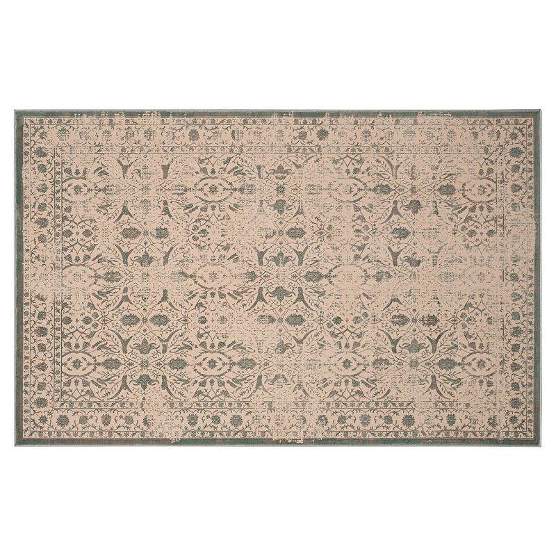 Safavieh Brilliance Gabriella Framed Floral Rug, White, 5X7.5 Ft