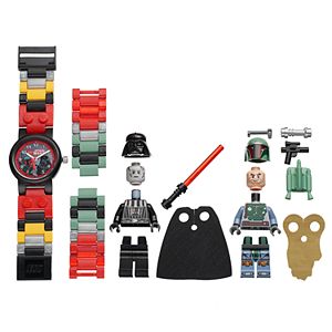 LEGO Kids' Star Wars Darth Vader & Boba Fett Minifigure Interchangeable Watch Set