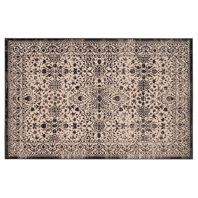 Safavieh Brilliance Ariana Framed Floral Rug, White, 4X6 Ft