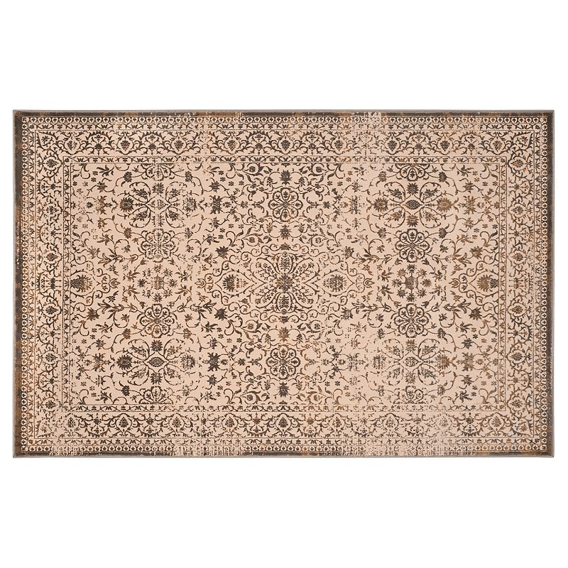 Safavieh Brilliance Ariana Framed Floral Rug, White, 5X7.5 Ft