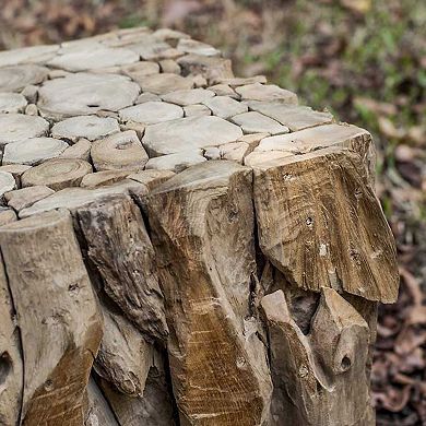 Teak Root Bunching Cube End Table