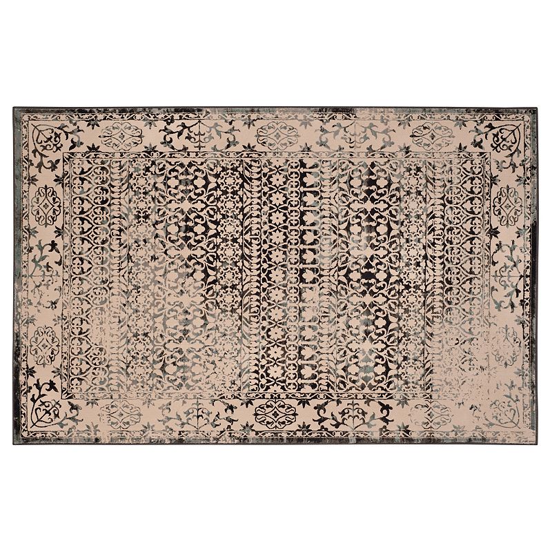 Safavieh Brilliance Amelia Framed Floral Rug, White, 6.5X9 Ft