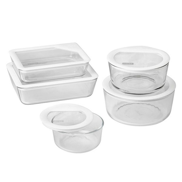 Pyrex Glass 10 Piece Storage Set 5 Containers and 5 Lids