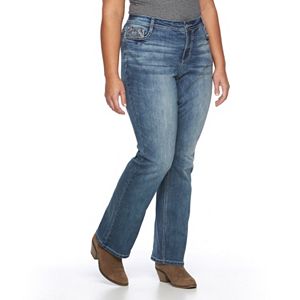 Juniors' Plus Size Vanilla Star Embellished Bootcut Jeans