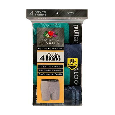 Boys Fruit Of The Loom Signature 4-Pack Boxer Briefs