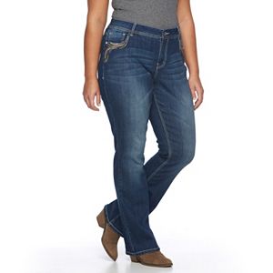 Juniors' Plus Size Vanilla Star Glittery Bootcut Jeans