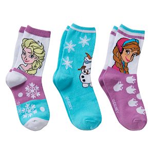 Disney's Frozen Anna, Elsa & Olaf Girls 4-6x 3-pk. Crew Socks Gift Box