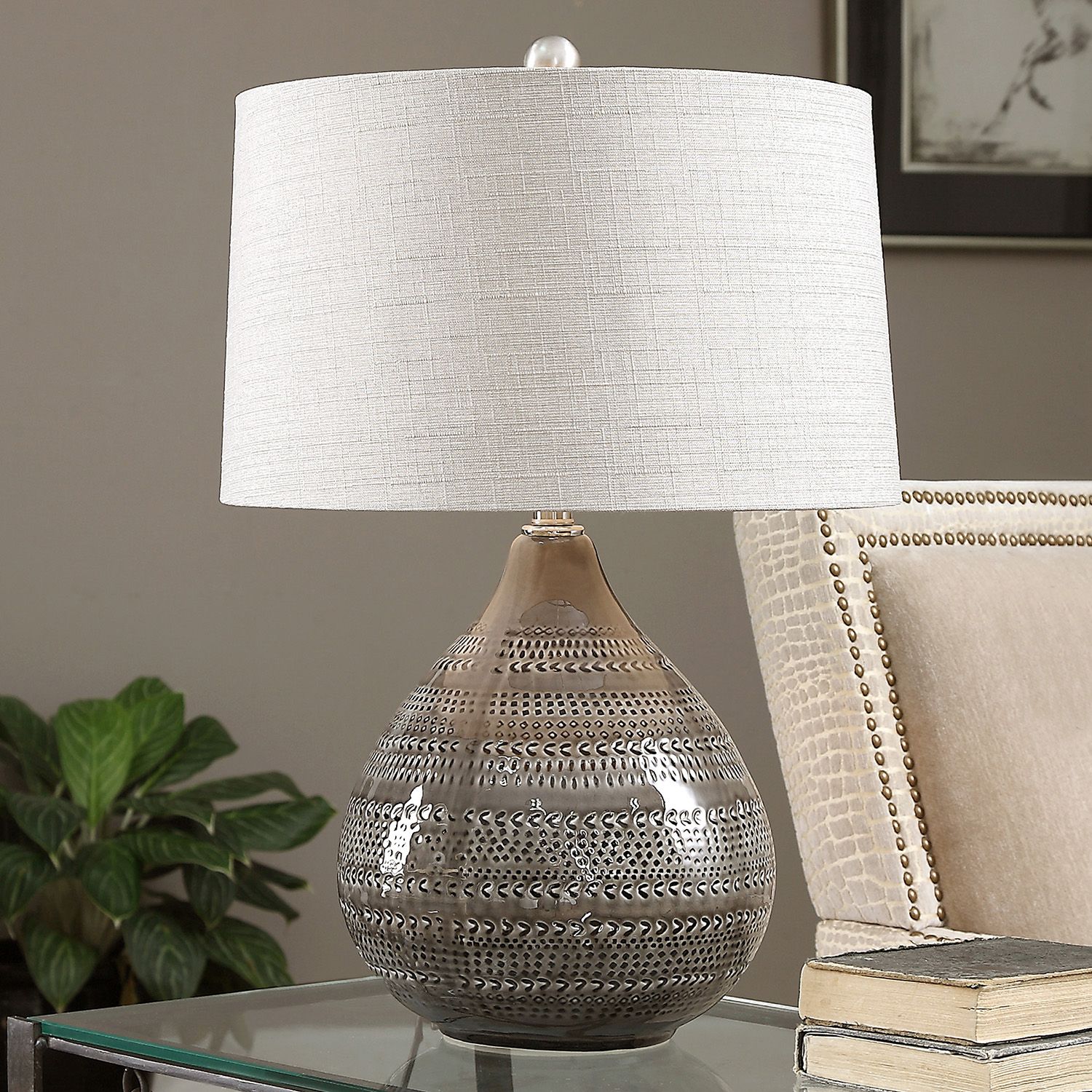 textured ceramic table lamp