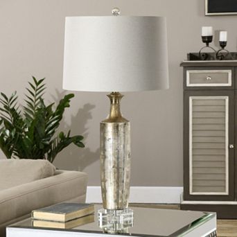 Valdieri Metallic Bronze Finish Glaze Table Lamp