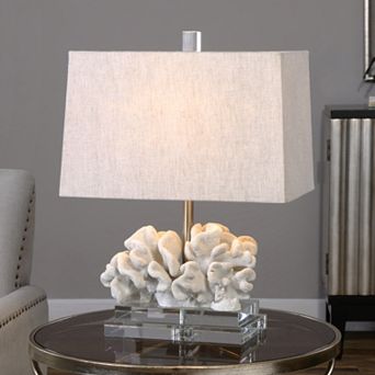 Faux Coral Sculpture Table Lamp