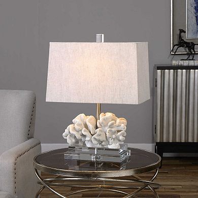 Faux Coral Sculpture Table Lamp