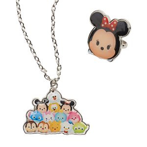 Disney's Tsum Tsum Necklace & Minnie Mouse Ring Jewelry Set