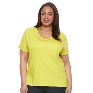 Plus Size Croft & Barrow® Essential V-Neck Tee