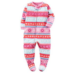 Baby Girl Carter's Winter Printed Footed Pajamas