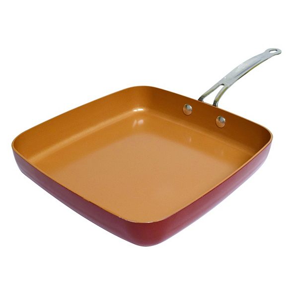 As Seen on TV Red Copper 9.5-in. Square Dance Pan